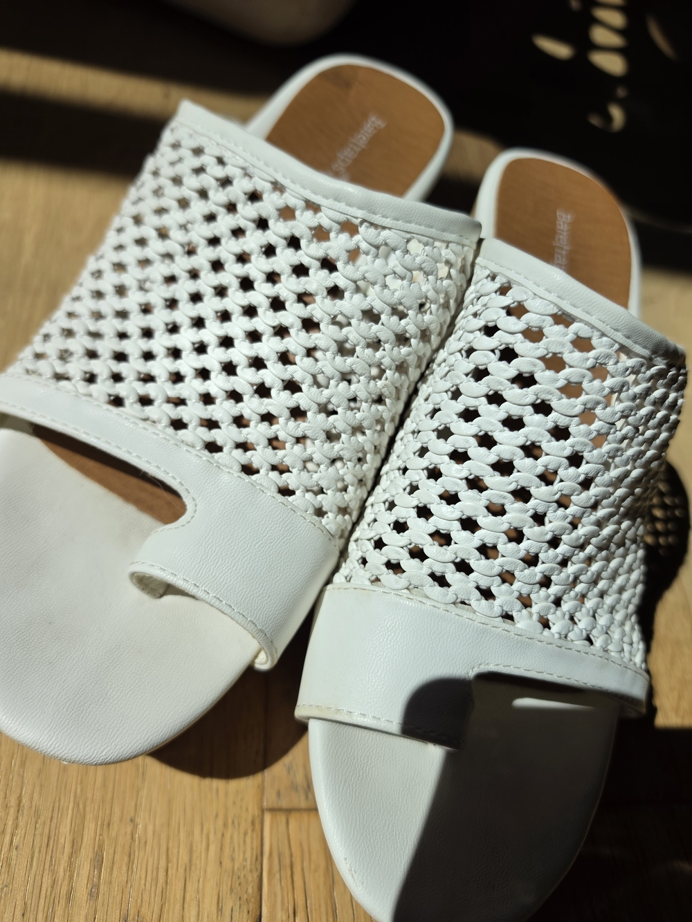 Woven White Slide Sandals - Comfortable Summer Slides